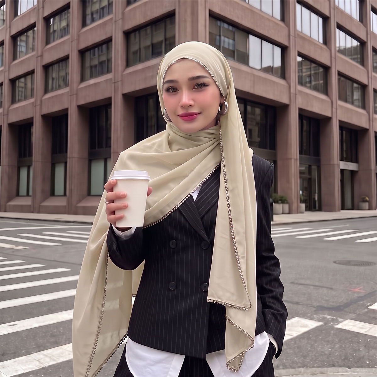 Street Fashion Hijab - Luxury Chiffon Hijab Scarf for Muslim