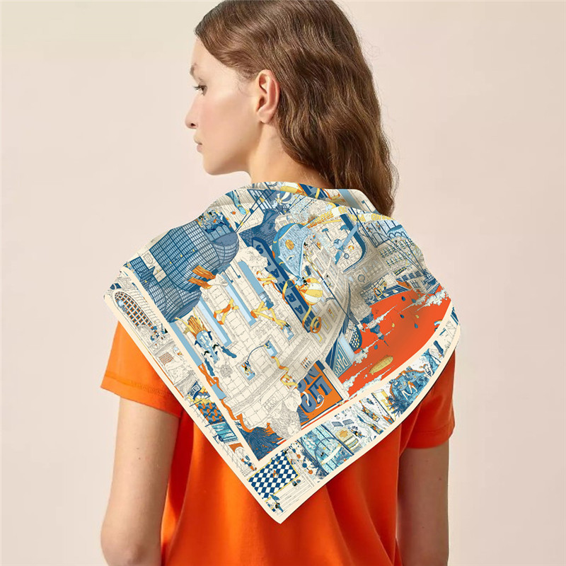 Silk Scarf Women City Street P - đánh giá và giá Street Fashion Hijab