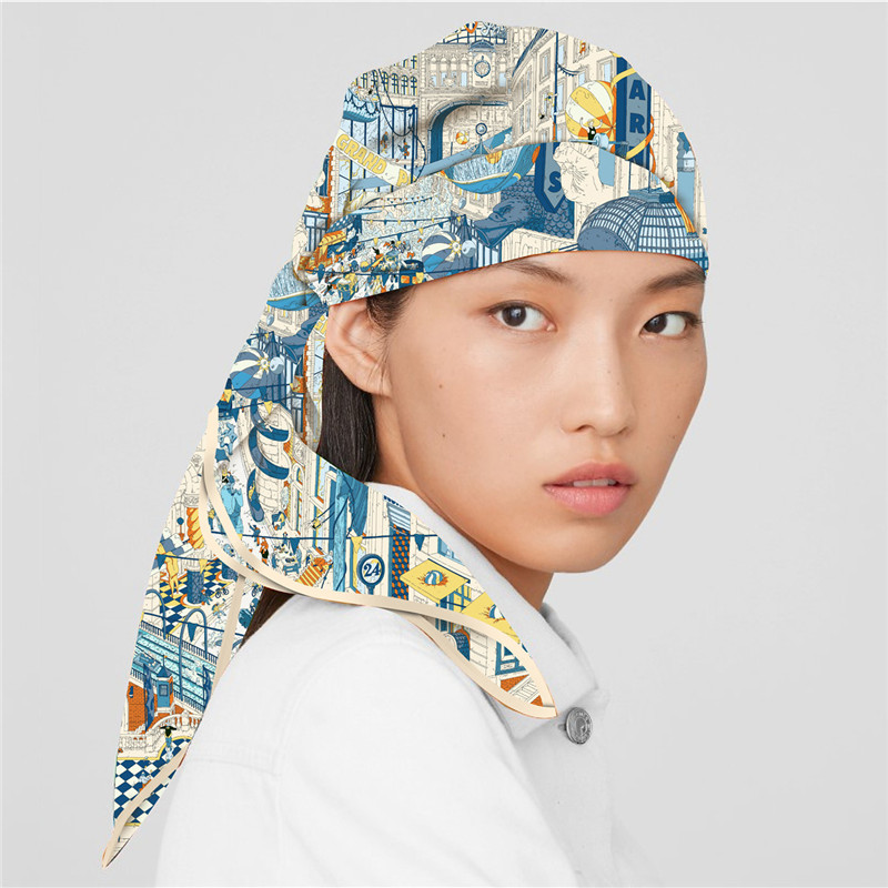 Silk Scarf Women City Street P - đánh giá và giá Street Fashion Hijab