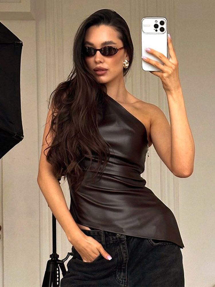 Pure Color Slim One-Shoulder S - đánh giá và giá Street Fashion Fall 2025