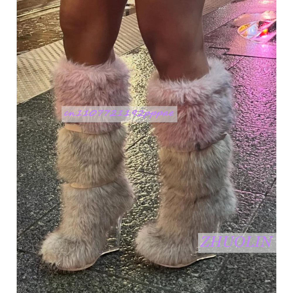Winter Gradient Furry Transpar - đánh giá và giá Street Fashion Runway