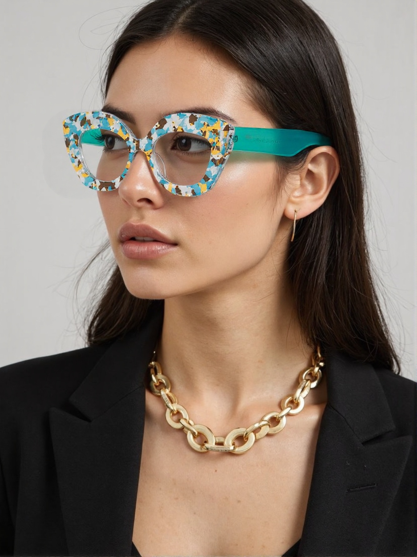 Large Frame Cat-Eye Floral Gla - đánh giá và giá Street Fashion Runway