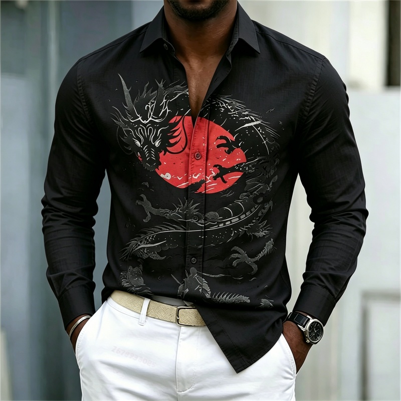 2026 New Men's Shirt White Bla - đánh giá và giá Street Fashion Style