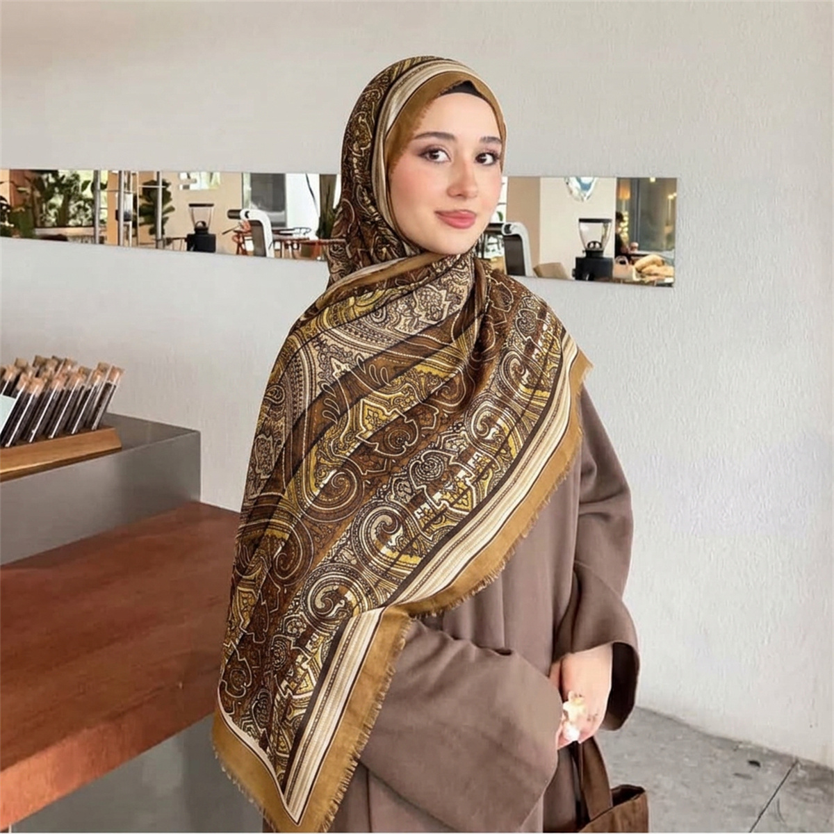 Vintage Paisley Print Hijab Sc - đánh giá và giá Street Fashion Hijab