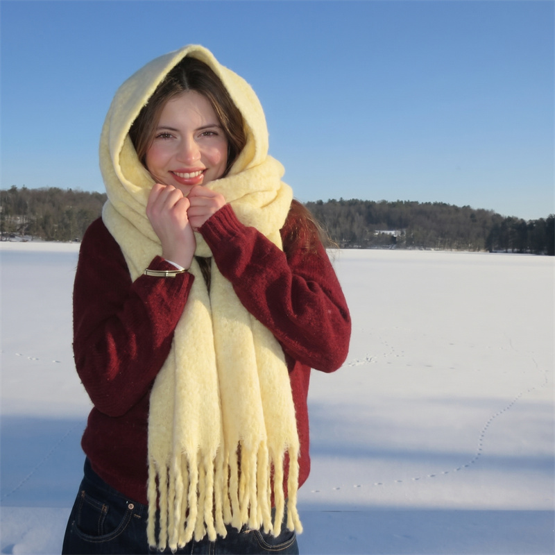 Vintage Plain Mohair Tassel Sc - đánh giá và giá Street Fashion Hijab