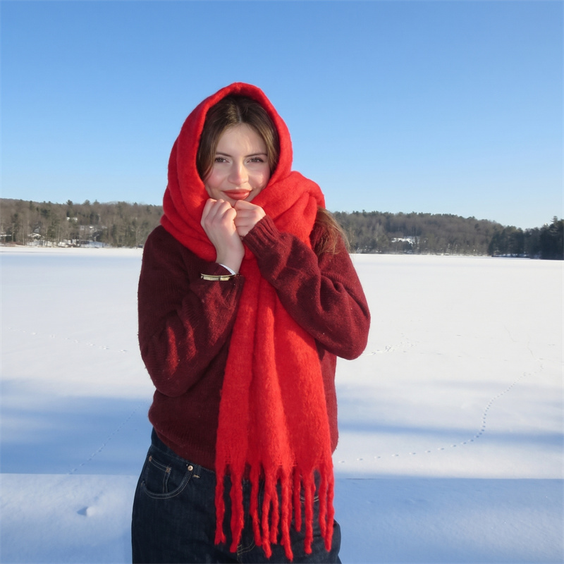Vintage Plain Mohair Tassel Sc - đánh giá và giá Street Fashion Hijab