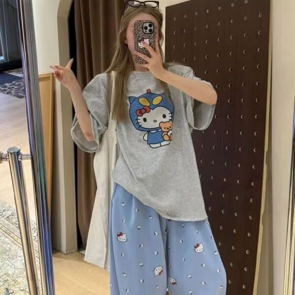 Short Sleeved Hello Kitty Prin - đánh giá và giá Street Fashion Designers