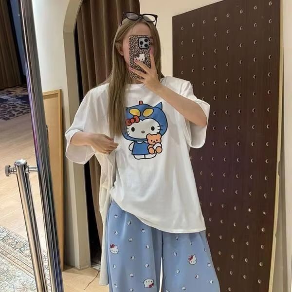 Short Sleeved Hello Kitty Prin - đánh giá và giá Street Fashion Designers