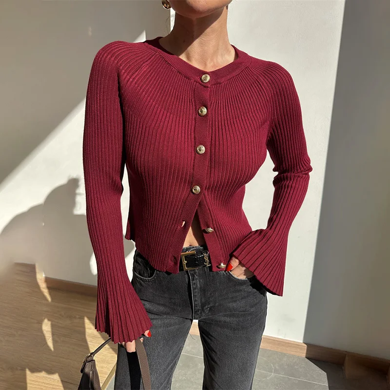 Long Sleeve Knitted Cardigan F - đánh giá và giá Street Fashion Winter 2025