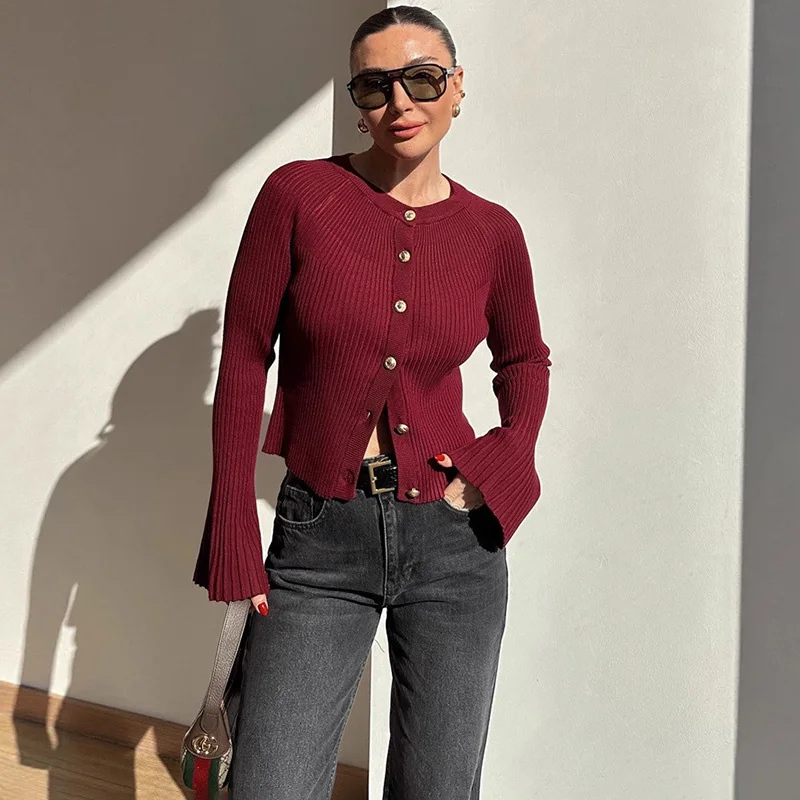 Long Sleeve Knitted Cardigan F - đánh giá và giá Street Fashion Winter 2025