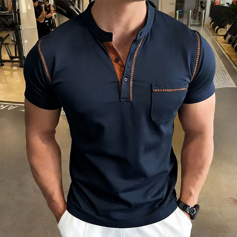 New Summer Men's Henry Collar  - đánh giá và giá Street Fashion Style